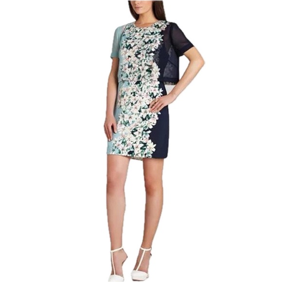 BCBGMaxAzria Dresses & Skirts - BCBGMaxazria Kirsty Blue Layered Floral Mini Dress | XS | Designer Cocktail Dres